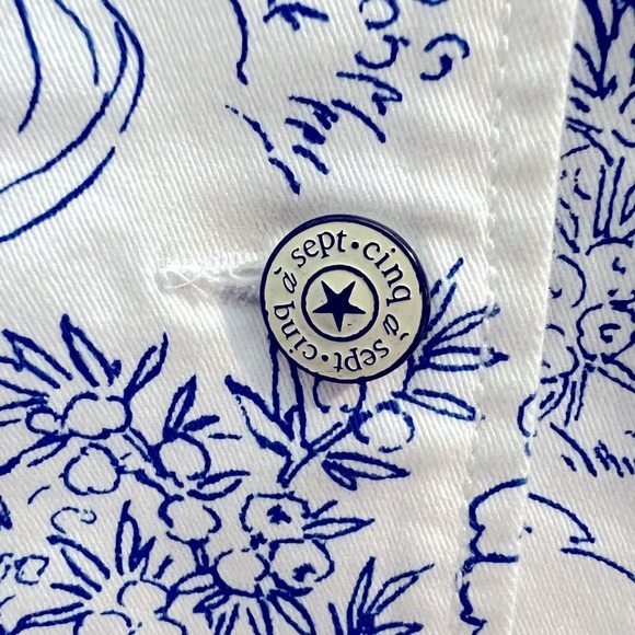 Cinq A Sept Garden Toile Scrunched Canyon Buttoned Jacket Size 10 NWOT - Picture 7 of 15